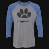 Unisex Triblend Three-Quarter Raglan T-Shirt Thumbnail