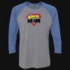 Unisex Triblend Three-Quarter Raglan T-Shirt Thumbnail