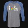 Unisex Triblend Three-Quarter Raglan T-Shirt Thumbnail