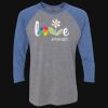 Unisex Triblend Three-Quarter Raglan T-Shirt Thumbnail