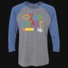 Unisex Triblend Three-Quarter Raglan T-Shirt Thumbnail