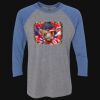 Unisex Triblend Three-Quarter Raglan T-Shirt Thumbnail