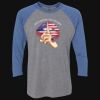 Unisex Triblend Three-Quarter Raglan T-Shirt Thumbnail
