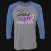 Unisex Triblend Three-Quarter Raglan T-Shirt Thumbnail