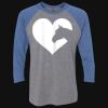 Unisex Triblend Three-Quarter Raglan T-Shirt Thumbnail