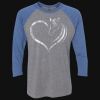 Unisex Triblend Three-Quarter Raglan T-Shirt Thumbnail