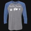 Unisex Triblend Three-Quarter Raglan T-Shirt Thumbnail