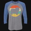 Unisex Triblend Three-Quarter Raglan T-Shirt Thumbnail