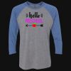 Unisex Triblend Three-Quarter Raglan T-Shirt Thumbnail