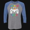 Unisex Triblend Three-Quarter Raglan T-Shirt Thumbnail