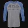Unisex Triblend Three-Quarter Raglan T-Shirt Thumbnail