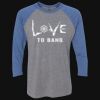 Unisex Triblend Three-Quarter Raglan T-Shirt Thumbnail