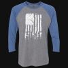 Unisex Triblend Three-Quarter Raglan T-Shirt Thumbnail