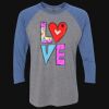Unisex Triblend Three-Quarter Raglan T-Shirt Thumbnail