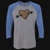 Unisex Triblend Three-Quarter Raglan T-Shirt Thumbnail
