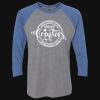 Unisex Triblend Three-Quarter Raglan T-Shirt Thumbnail