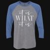 Unisex Triblend Three-Quarter Raglan T-Shirt Thumbnail