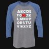 Unisex Triblend Three-Quarter Raglan T-Shirt Thumbnail
