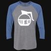 Unisex Triblend Three-Quarter Raglan T-Shirt Thumbnail