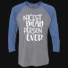 Unisex Triblend Three-Quarter Raglan T-Shirt Thumbnail