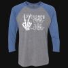 Unisex Triblend Three-Quarter Raglan T-Shirt Thumbnail
