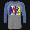 Unisex Triblend Three-Quarter Raglan T-Shirt Thumbnail