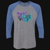 Unisex Triblend Three-Quarter Raglan T-Shirt Thumbnail