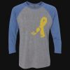 Unisex Triblend Three-Quarter Raglan T-Shirt Thumbnail