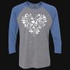 Unisex Triblend Three-Quarter Raglan T-Shirt Thumbnail