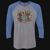 Unisex Triblend Three-Quarter Raglan T-Shirt Thumbnail