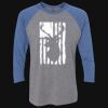 Unisex Triblend Three-Quarter Raglan T-Shirt Thumbnail