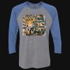 Unisex Triblend Three-Quarter Raglan T-Shirt Thumbnail