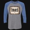 Unisex Triblend Three-Quarter Raglan T-Shirt Thumbnail