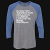 Unisex Triblend Three-Quarter Raglan T-Shirt Thumbnail