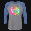 Unisex Triblend Three-Quarter Raglan T-Shirt Thumbnail