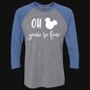 Unisex Triblend Three-Quarter Raglan T-Shirt Thumbnail