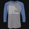 Unisex Triblend Three-Quarter Raglan T-Shirt Thumbnail