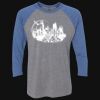Unisex Triblend Three-Quarter Raglan T-Shirt Thumbnail