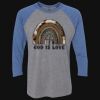 Unisex Triblend Three-Quarter Raglan T-Shirt Thumbnail