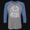Unisex Triblend Three-Quarter Raglan T-Shirt Thumbnail