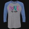 Unisex Triblend Three-Quarter Raglan T-Shirt Thumbnail