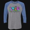 Unisex Triblend Three-Quarter Raglan T-Shirt Thumbnail