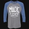 Unisex Triblend Three-Quarter Raglan T-Shirt Thumbnail