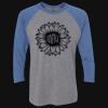 Unisex Triblend Three-Quarter Raglan T-Shirt Thumbnail