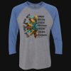 Unisex Triblend Three-Quarter Raglan T-Shirt Thumbnail