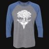 Unisex Triblend Three-Quarter Raglan T-Shirt Thumbnail