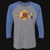 Unisex Triblend Three-Quarter Raglan T-Shirt Thumbnail