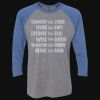 Unisex Triblend Three-Quarter Raglan T-Shirt Thumbnail