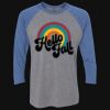 Unisex Triblend Three-Quarter Raglan T-Shirt Thumbnail