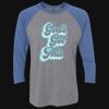 Unisex Triblend Three-Quarter Raglan T-Shirt Thumbnail